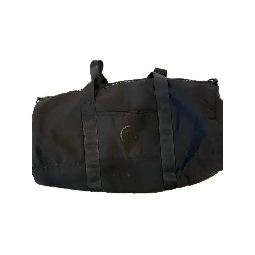 Smiley Face with Lightening Wink Black Duffel Gym Bag